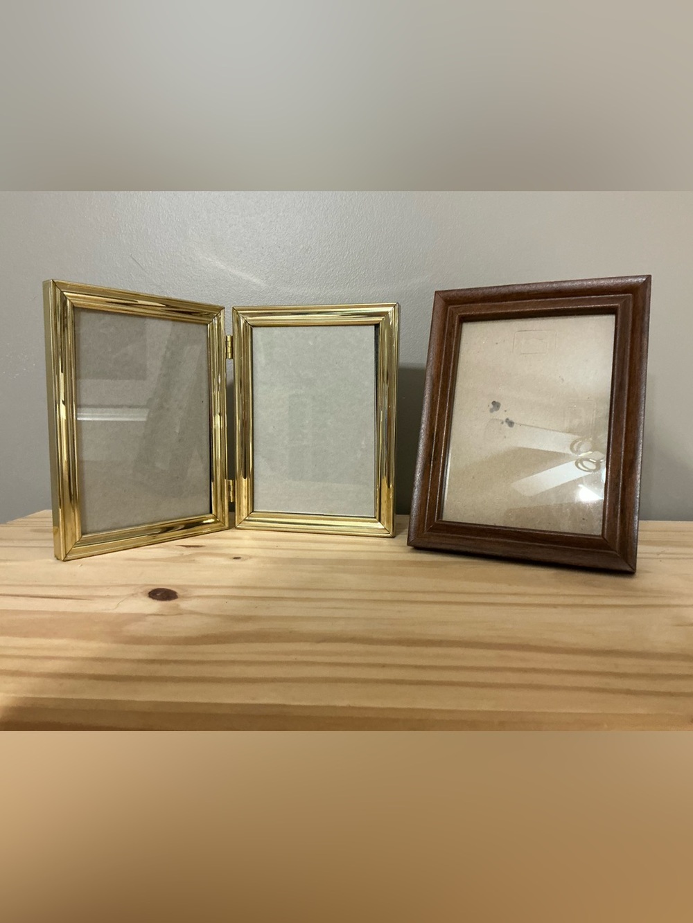 Classic Brown Wood and Gold-Tone Picture Frames